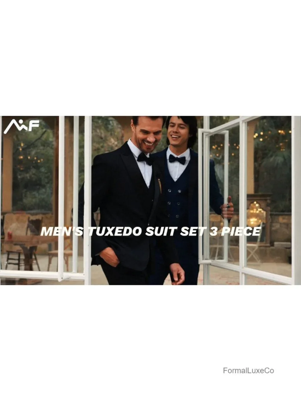 Men's Slim Fit 3-Piece Tuxedo Suit Set Wedding Prom Party Jacket Vest Pants
